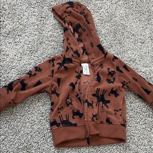 Brown Animal Print Baby Jacket